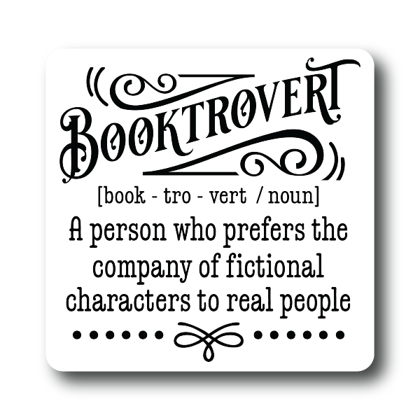 Booktrovert Vinyl Sticker - Funny Book Lover Aesthetic for Fiction Fans.