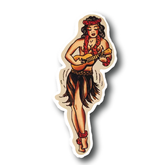 Traditional Tattoo Hula Girl Sticker