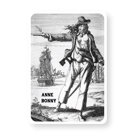 Anne Bonny Pirate Woodcut Sticker Decorative Stickers HOUSE OF SWANK