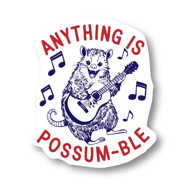 Anything is Possum-ble Possum Banjo Fridge Magnet Refrigerator Magnets HOUSE OF SWANK