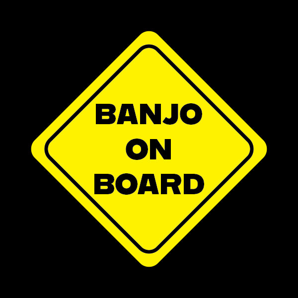 Banjo on Board Sticker - Decorative Stickers - House of Swank Raleigh NC