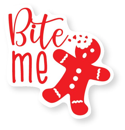 Bite Me Gingerbread Man Sticker Decorative Stickers HOUSE OF SWANK