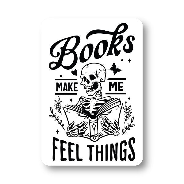 Books Make Me Feel Things Skeleton Sticker Decorative Stickers HOUSE OF SWANK