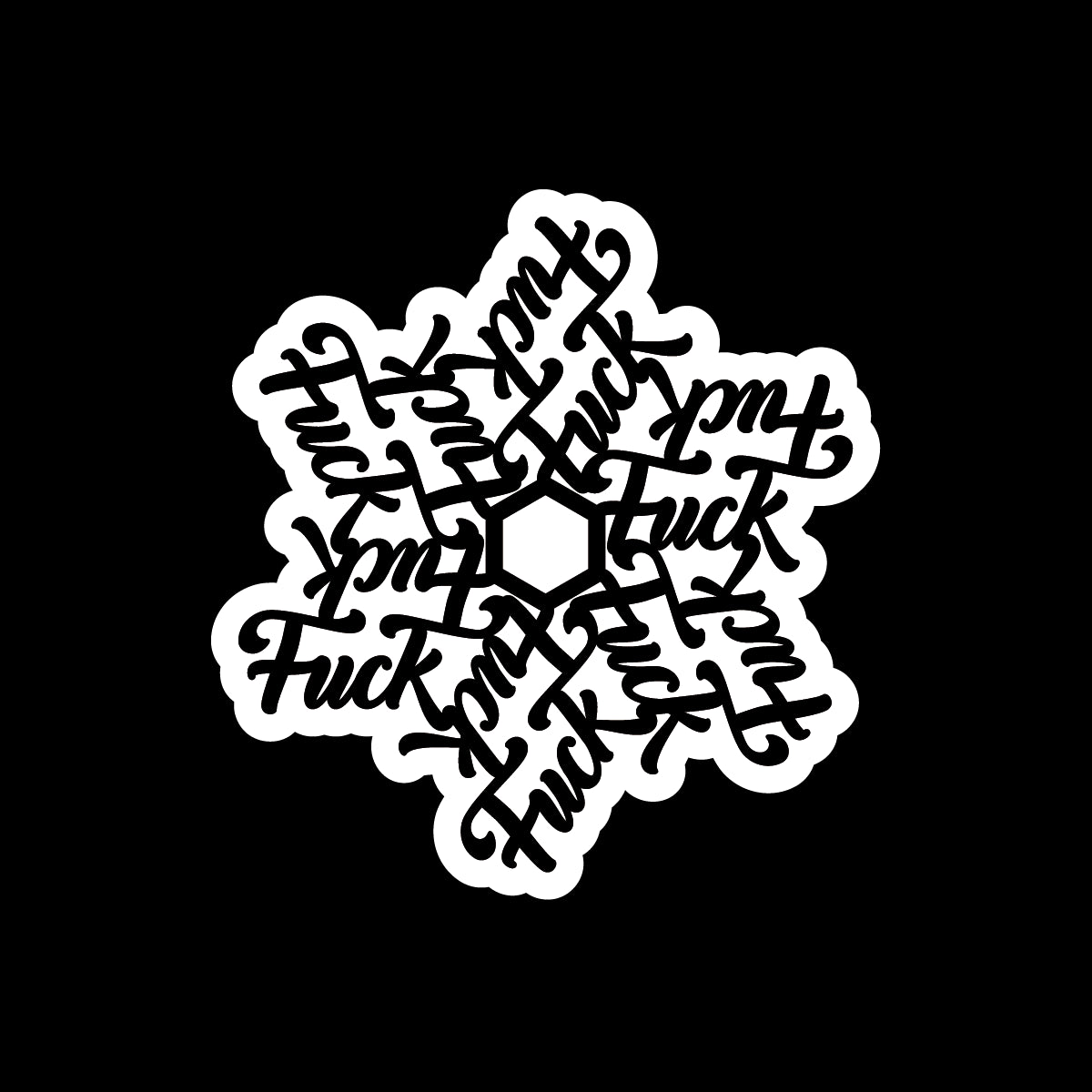 Fuck Snowflake Sticker Decorative Stickers HOUSE OF SWANK