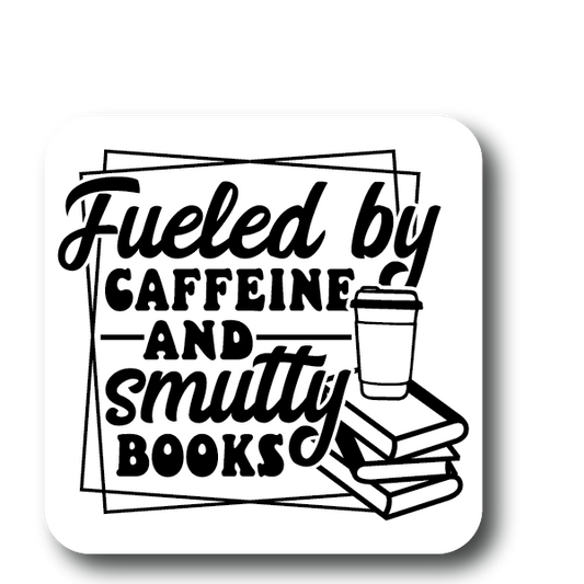 📚☕ Fueled by Caffeine and Smutty Books Sticker – Book Lover Vinyl Decal Decorative Stickers HOUSE OF SWANK