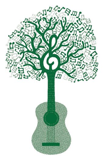 Guitar Music Tree Sticker Decorative Stickers HOUSE OF SWANK