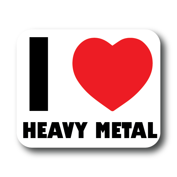 I Love Heart Heavy Metal Sticker Decorative Stickers HOUSE OF SWANK