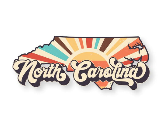 North Carolina Retro Sticker Decorative Stickers HOUSE OF SWANK