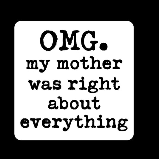 OMG my mother was right about everything sticker Decorative Stickers HOUSE OF SWANK