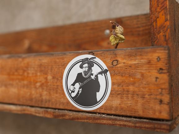 Sir Walter Raleigh Banjo Sticker - Decorative Stickers - House of Swank Raleigh NC