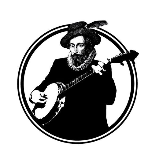 Sir Walter Raleigh Banjo Sticker - Decorative Stickers - House of Swank Raleigh NC