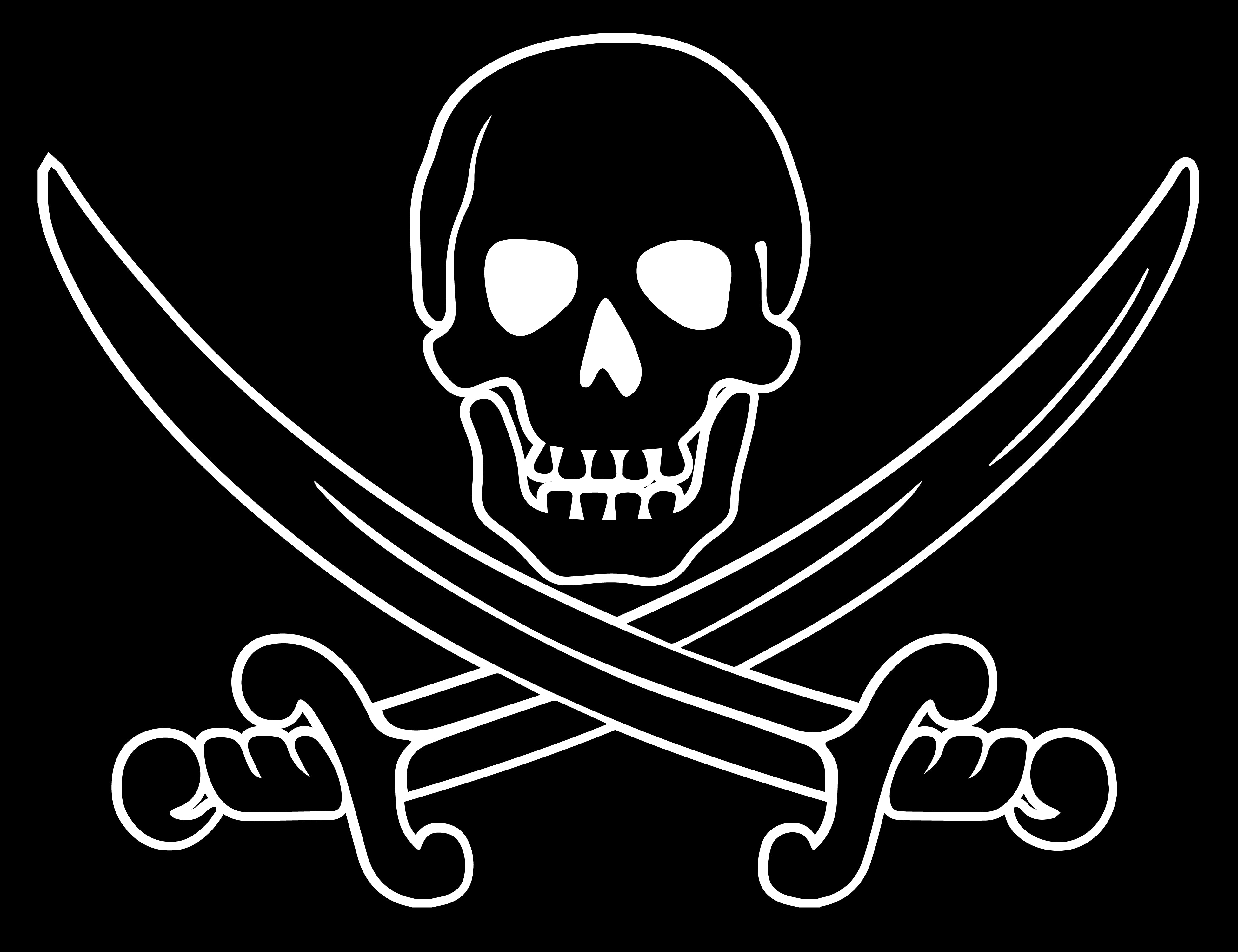 Skull and Swords Pirate Sticker