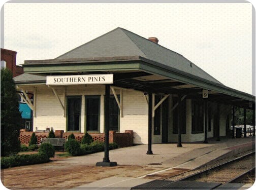 Southern Pines NC Train Station Sticker - Decorative Stickers - House of Swank Raleigh NC