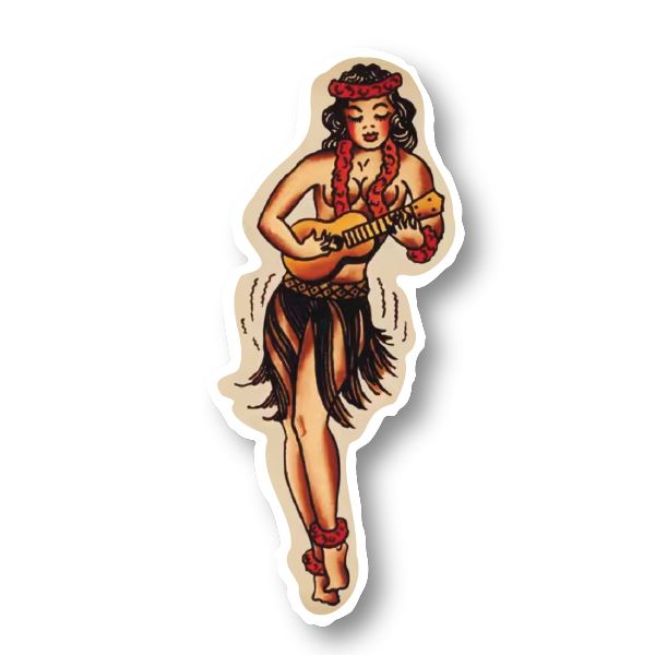 Traditional Tattoo Hula Girl Sticker Decorative Stickers HOUSE OF SWANK