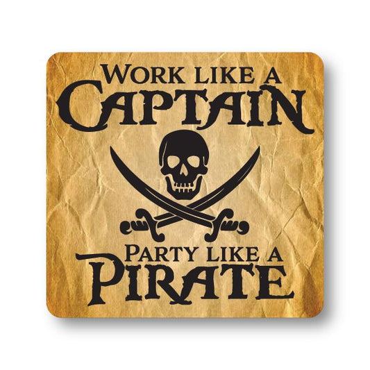 Work like a Captain Party like a Pirate Sticker Decorative Stickers HOUSE OF SWANK