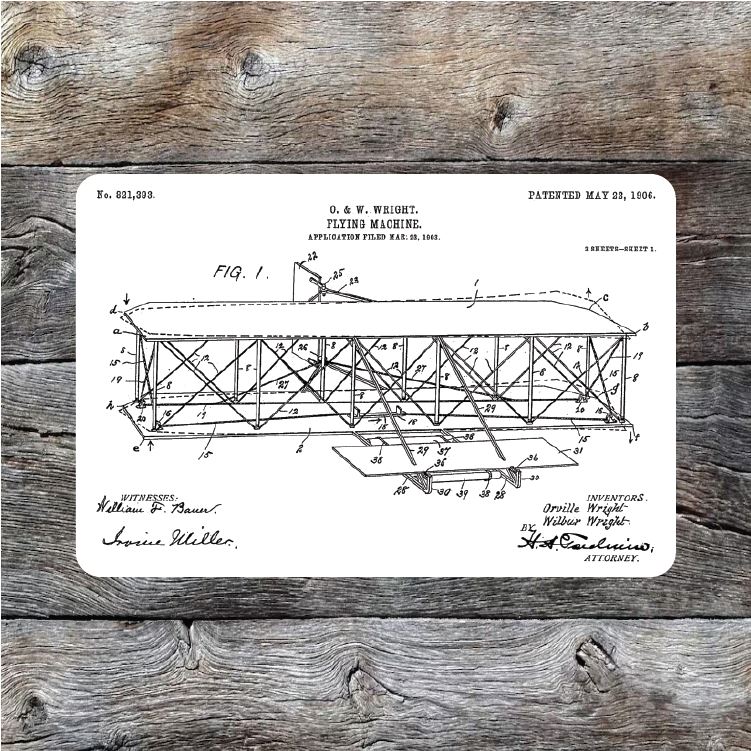 Wright Brothers Patent Sticker - Decorative Stickers - House of Swank Raleigh NC