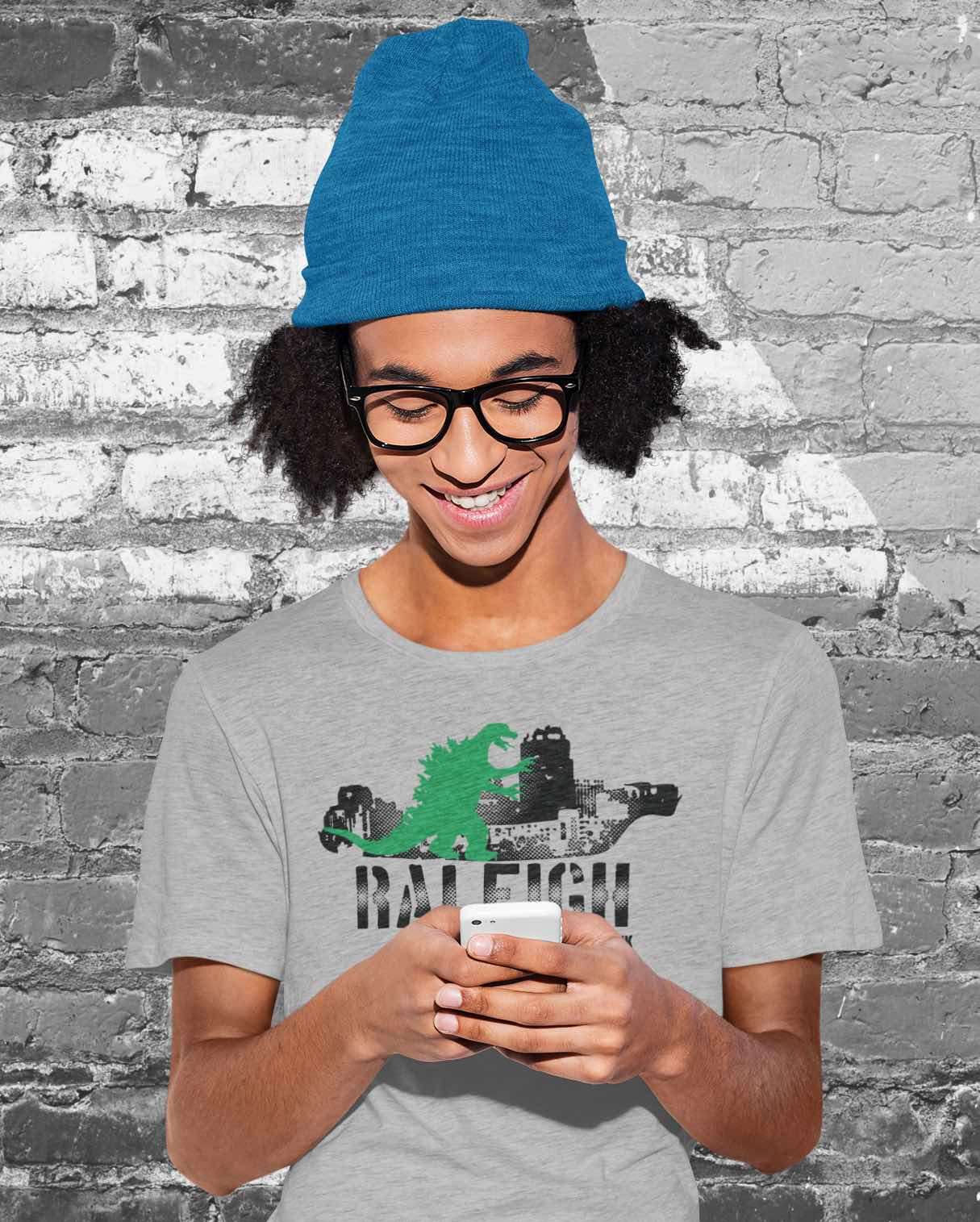 House of Swank Green Monster Attacks Raleigh NC Shirt LG / Heather Ash