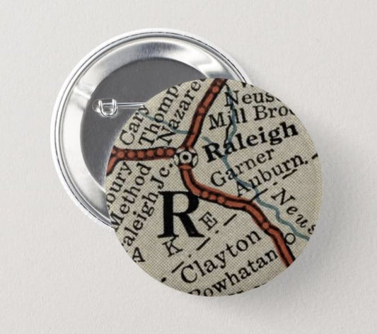 Raleigh Roadmap Pinback Button ACCESSORIES HOUSE OF SWANK